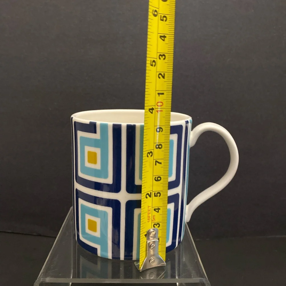 Jonathan Adler Blue and Yellow Geometric Mug